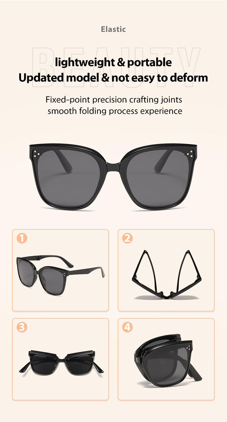 Fabufabu Fashion Folding Sunglasses Polarized, 100% UV Protection for Men Women - starcopia design store