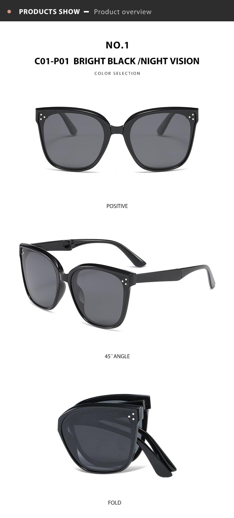 Fabufabu Fashion Folding Sunglasses Polarized, 100% UV Protection for Men Women - starcopia design store