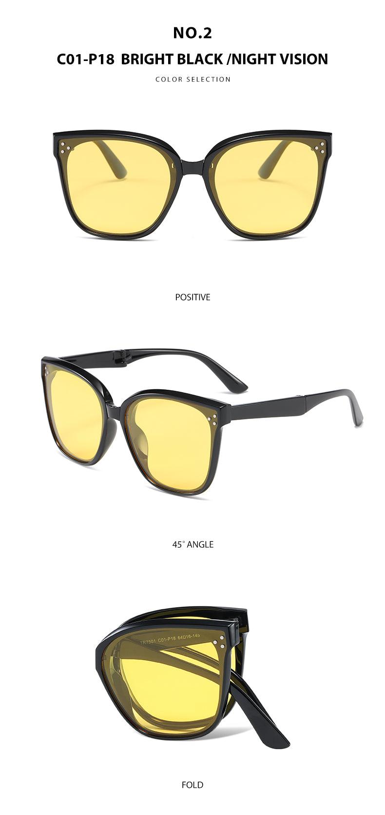 Fabufabu Fashion Folding Sunglasses Polarized, 100% UV Protection for Men Women - starcopia design store