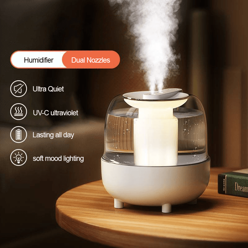 4L Humidifiers for Bedroom Large Room, 2 in 1 Humidifier and Aroma Diffuser, Ultra Quiet Timer, Dual 360° Rotation Nozzles, Cool Mist Humidifier Auto Shut-Off - starcopia design store