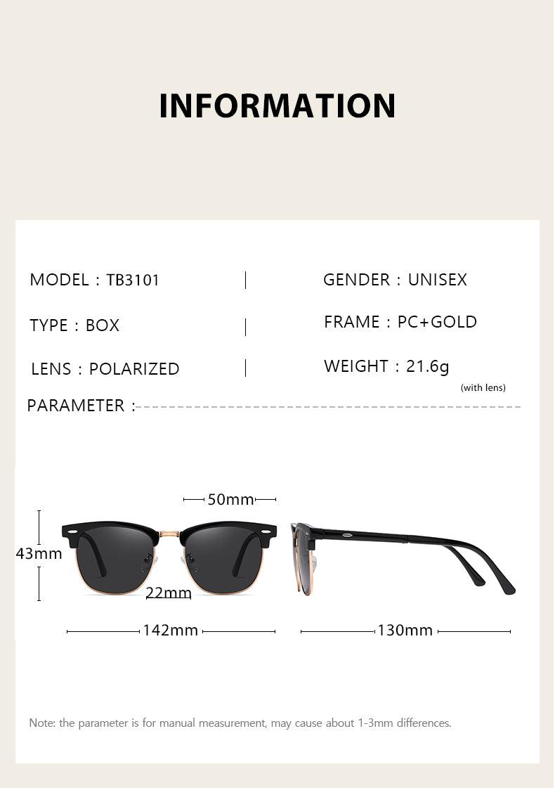 Fabufabu Folding Semi Rimless Polarized Sunglasses for Men and Women - starcopia design store
