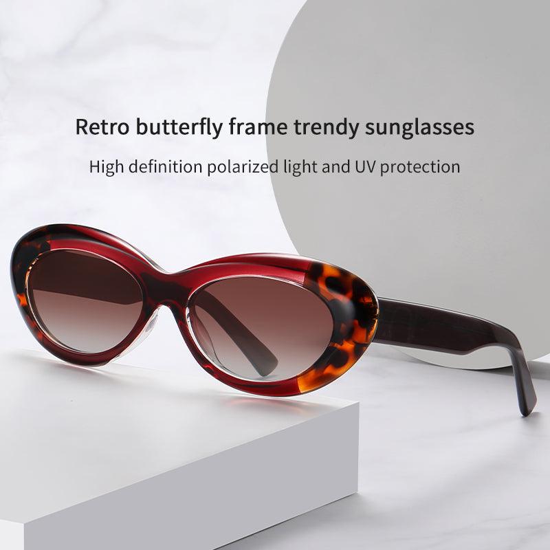 Fabufabu Retro butterfly frame trendy sunglasses polarized lenses for Lady - starcopia design store