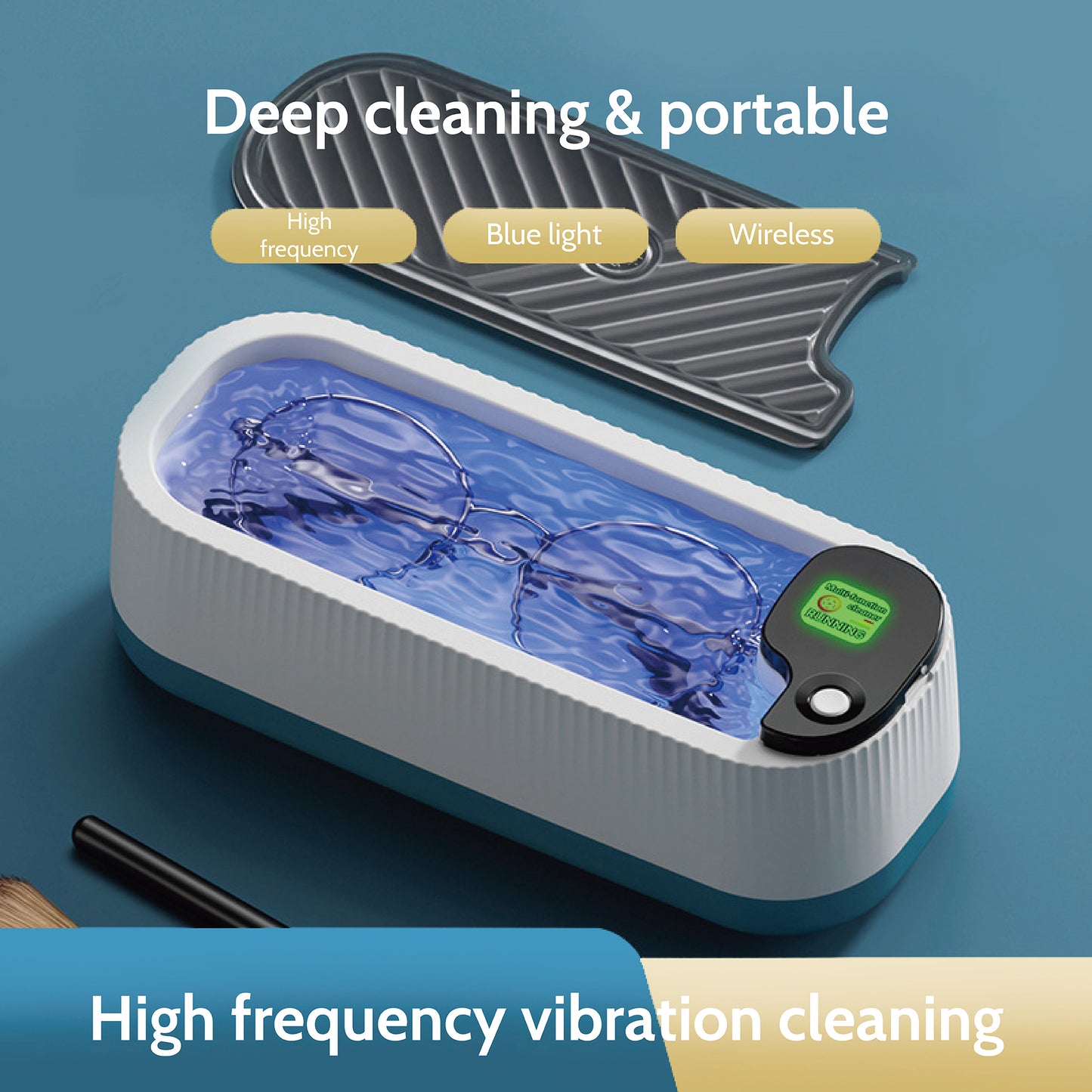 Ultrasonic eyeglass cleaner, 300 ml portable professional - starcopia design store