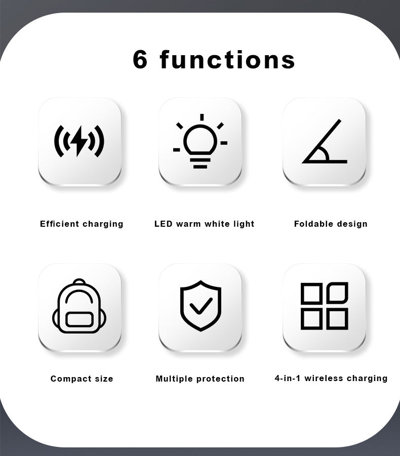 Qi2 3 in 1 Charging Station, Qi2 Certified 15W Magnetic Wireless Charger Stand, Foldable Charger for Apple iPhone 12-16, iWatches, AirPods - starcopia design store