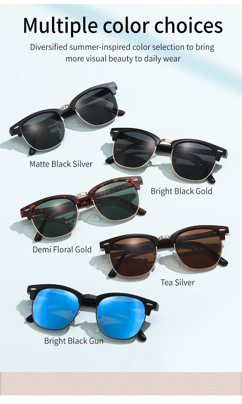 Fabufabu Folding Semi Rimless Polarized Sunglasses for Men and Women - starcopia design store