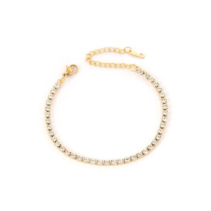 Gold Plated Zircon Bracelet | Bracelet Gold Bracelet | Zircon Bracelet | Diamond Like Bracelet | Stainless Bracelet - starcopia design store