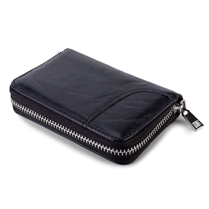 Fabufabu RFID Zip cowhide Card Holder Wallet - starcopia design store