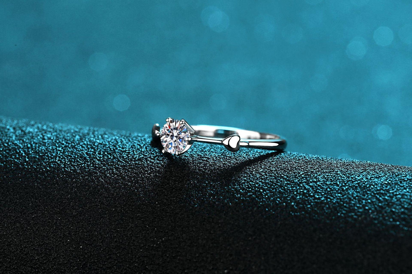 Heart Connected Moissanite Diamond Ring - starcopia design store
