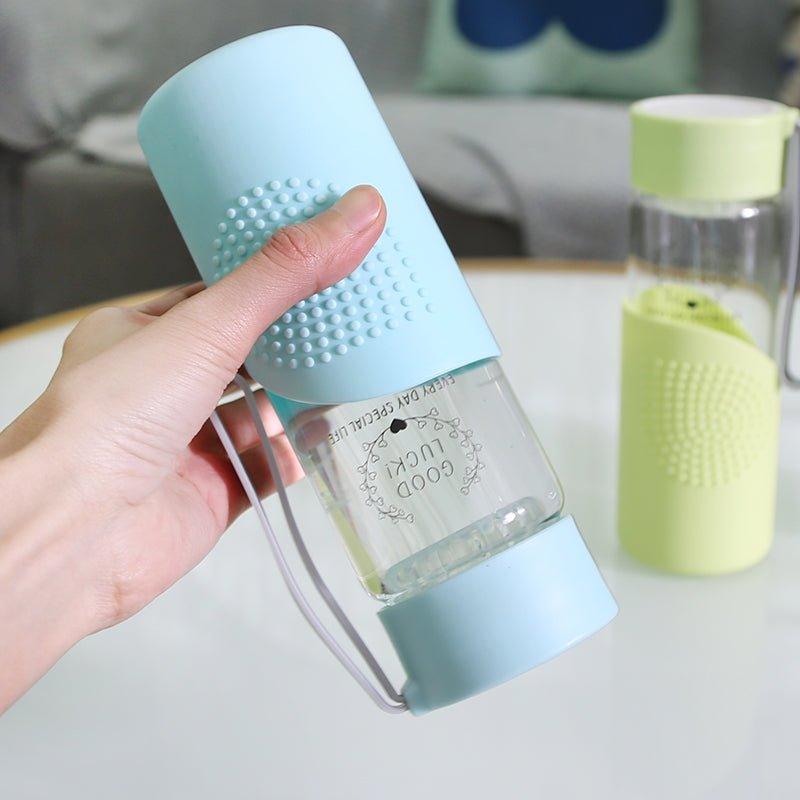 350ml Glass Water Bottle with Silicone Sleeve - starcopia design store