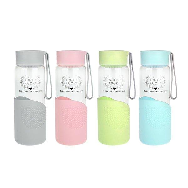 350ml Glass Water Bottle with Silicone Sleeve - starcopia design store
