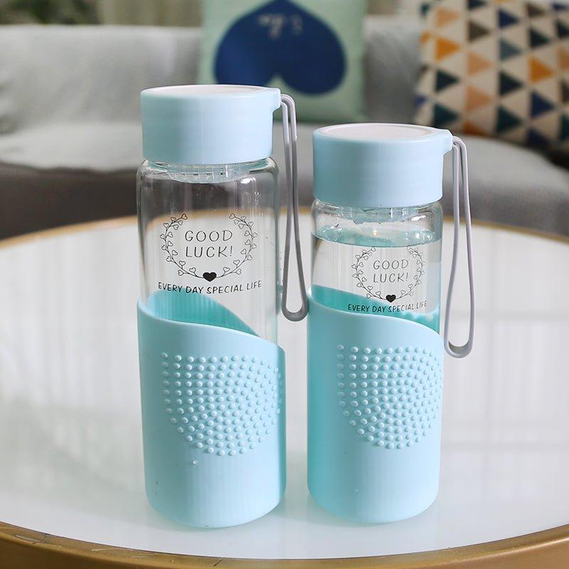 350ml Glass Water Bottle with Silicone Sleeve - starcopia design store