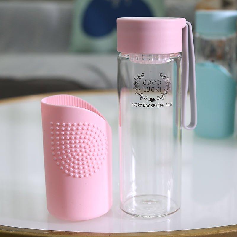 350ml Glass Water Bottle with Silicone Sleeve - starcopia design store