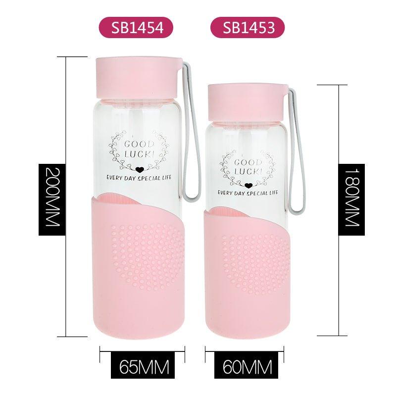 350ml Glass Water Bottle with Silicone Sleeve - starcopia design store
