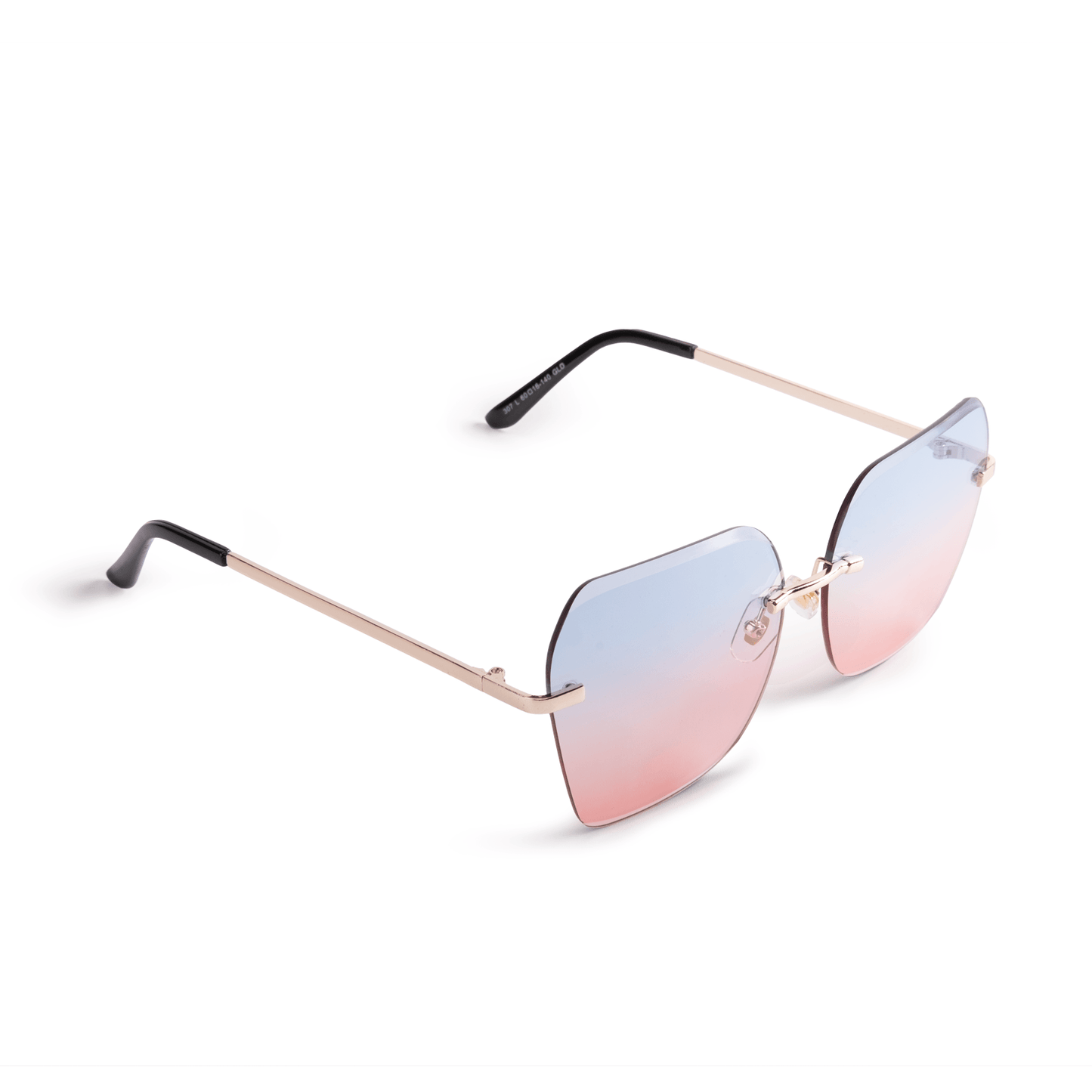 Trendy two tone rimless sunglasses - starcopia design store