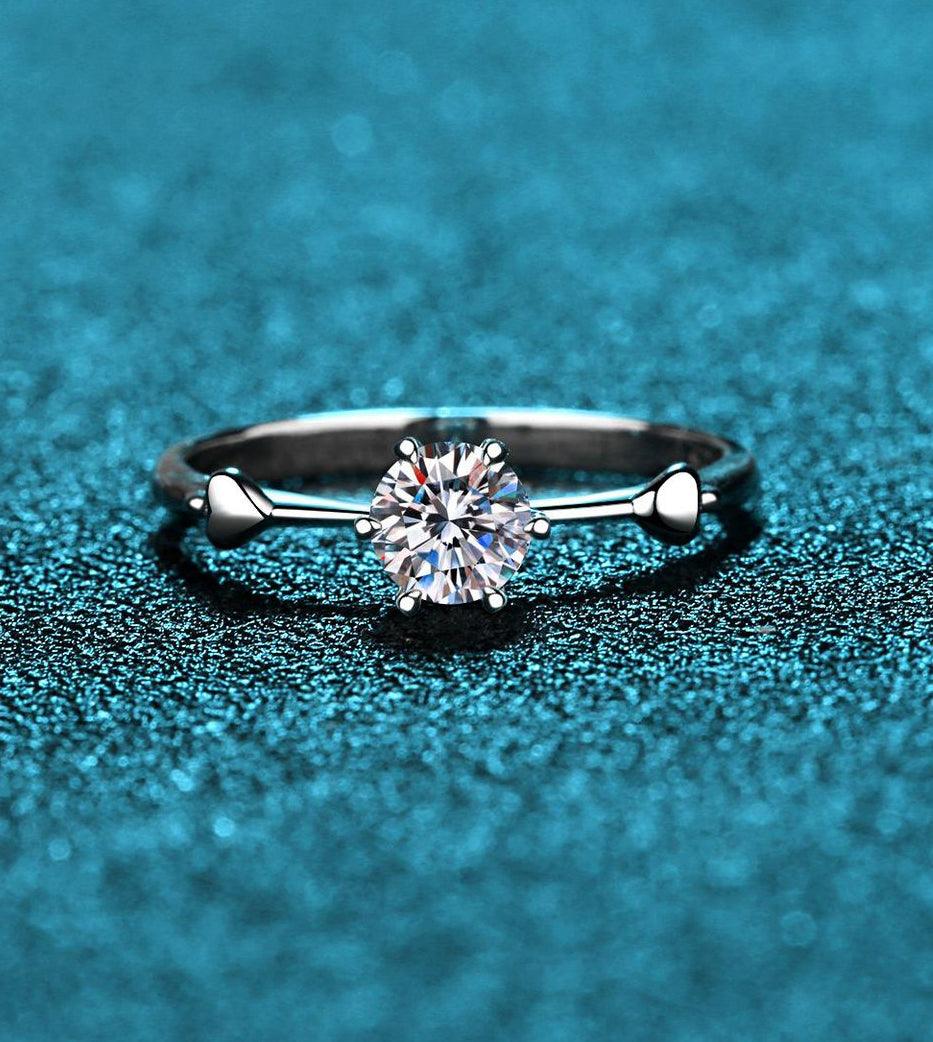 Heart Connected Moissanite Diamond Ring - starcopia design store
