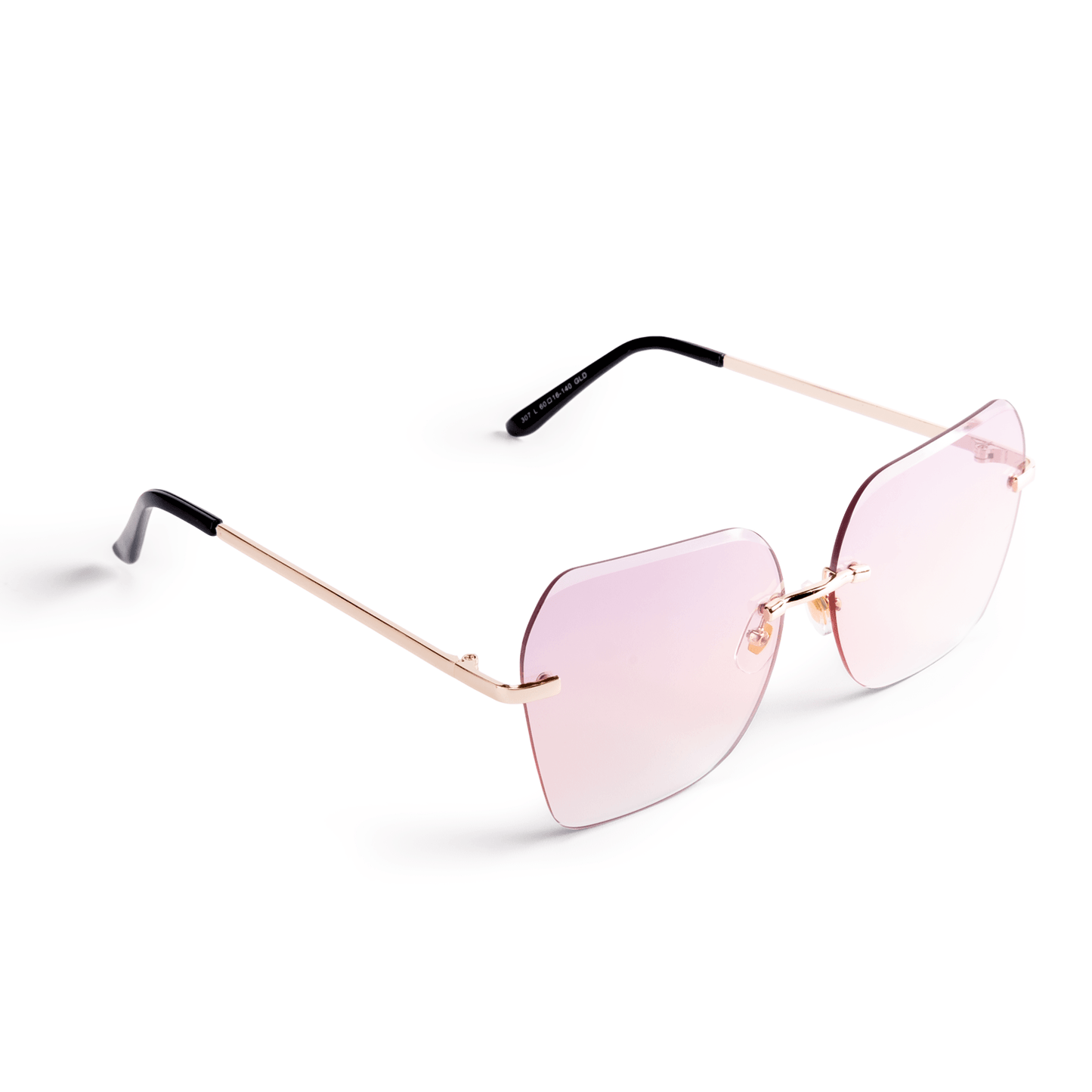 Trendy two tone rimless sunglasses - starcopia design store