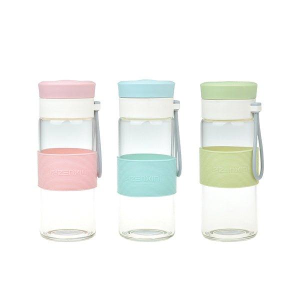 Glass Water Bottle with Thick Insulated Silicone Sleeve 500ml - starcopia design store