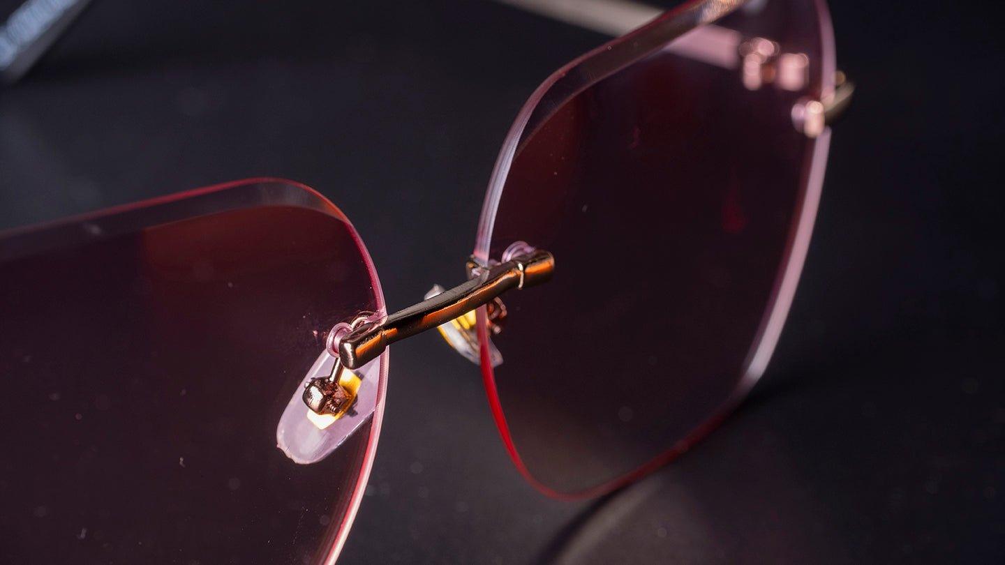 Trendy two tone rimless sunglasses - starcopia design store