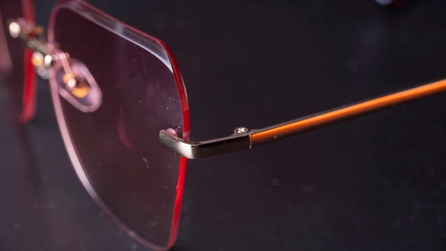 Trendy two tone rimless sunglasses - starcopia design store