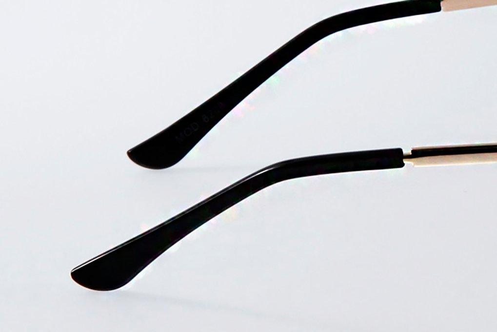 Trendy two tone rimless sunglasses - starcopia design store