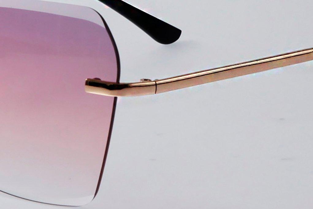 Trendy two tone rimless sunglasses - starcopia design store