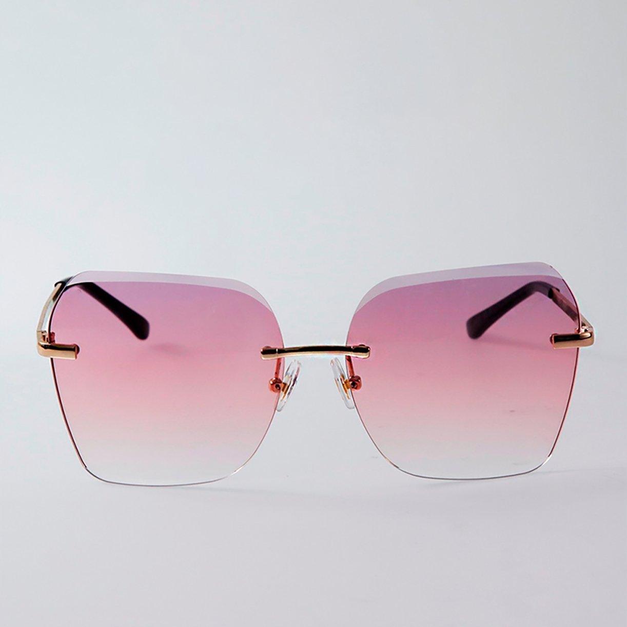 Trendy two tone rimless sunglasses - starcopia design store