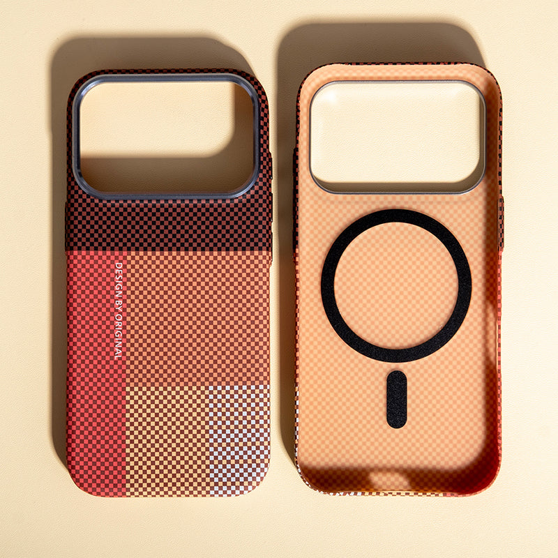 Compatible with iPhone 17 Pro Case Cut Geometric Plaids Relief Pattern Design