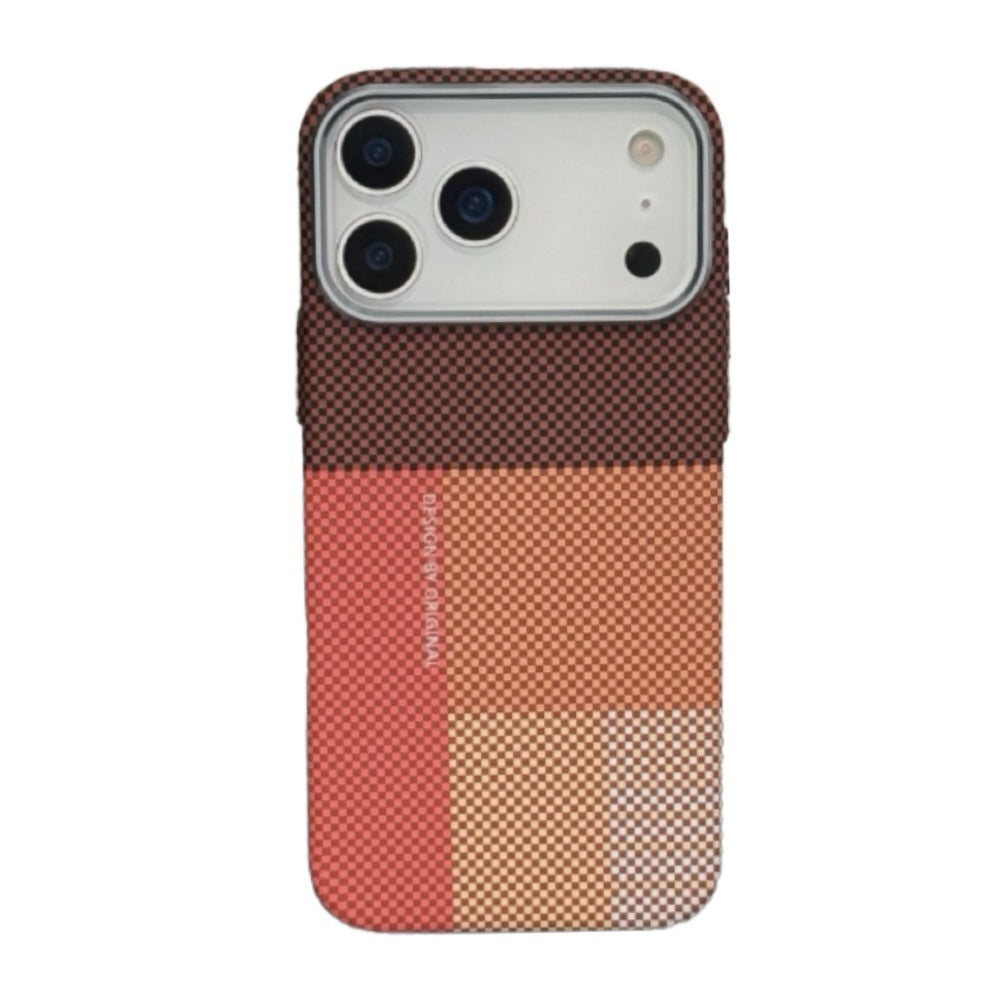 Compatible with iPhone 17 Pro Case Cut Geometric Plaids Relief Pattern Design