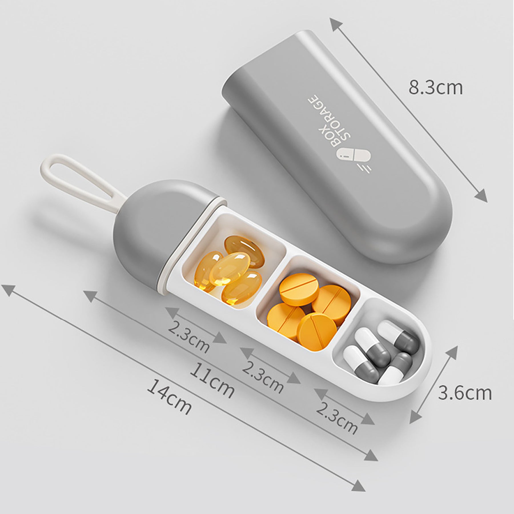 3 Compartments Portable Pill Case - starcopia design store