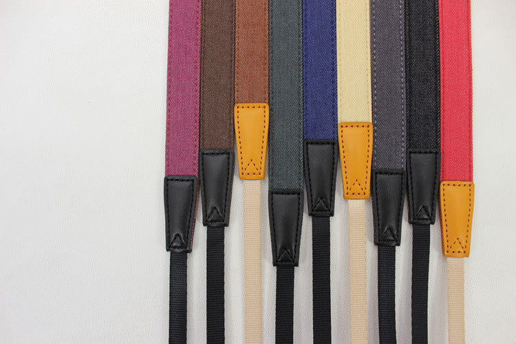 Cotton Denim Narrow Camera Shoulder Strap - starcopia design store