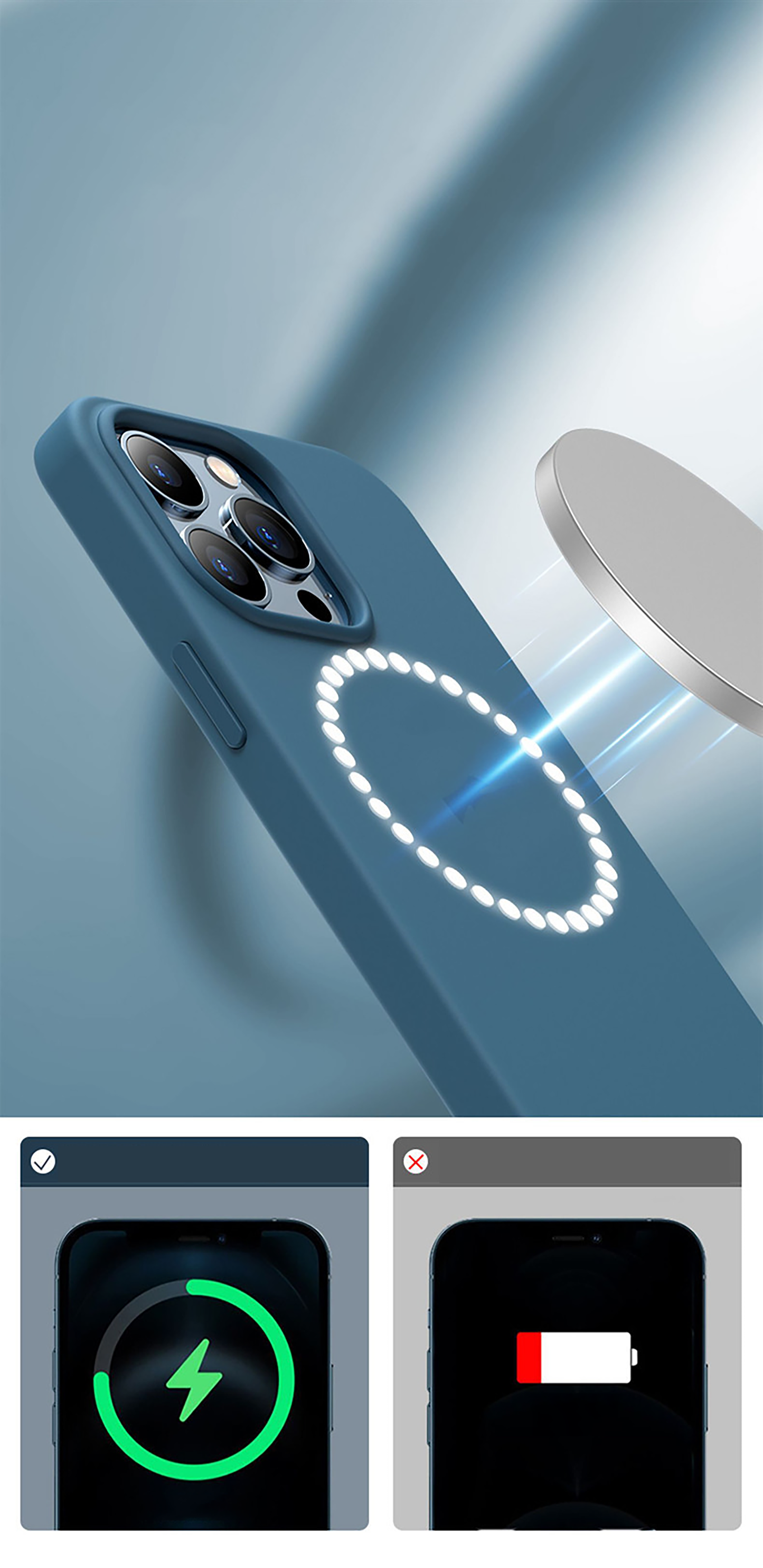 2pcs bundle blue & orange iPhone case for IPHONE 13PROMAX compatible MagSafe