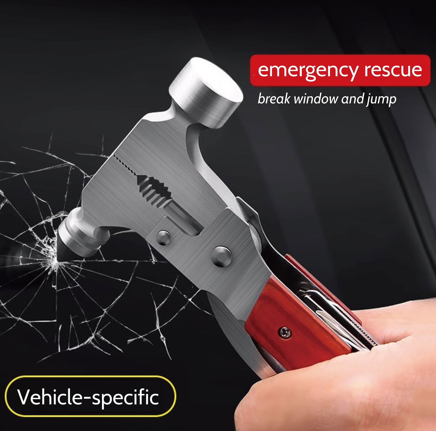 12-in-1 Car Emergency Escape Safety Hammer