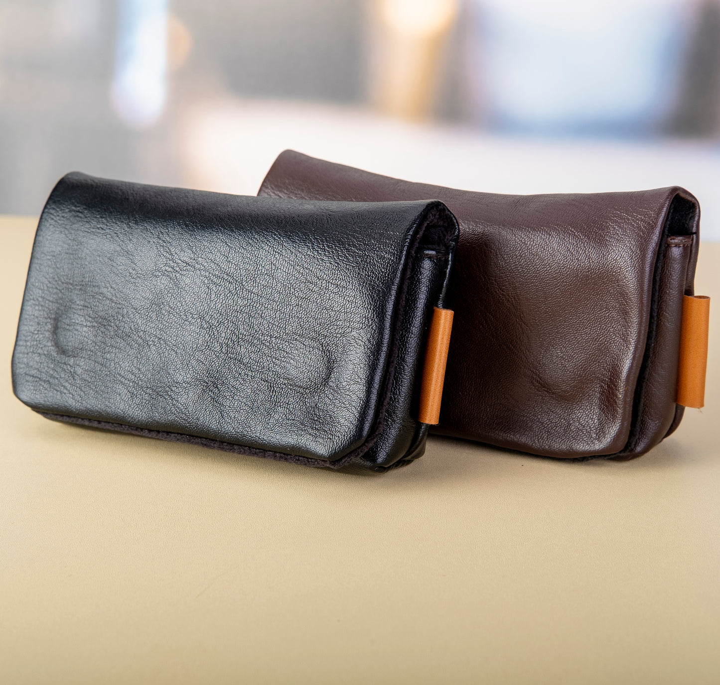 Soft PU Leather Camera Pouch Brown