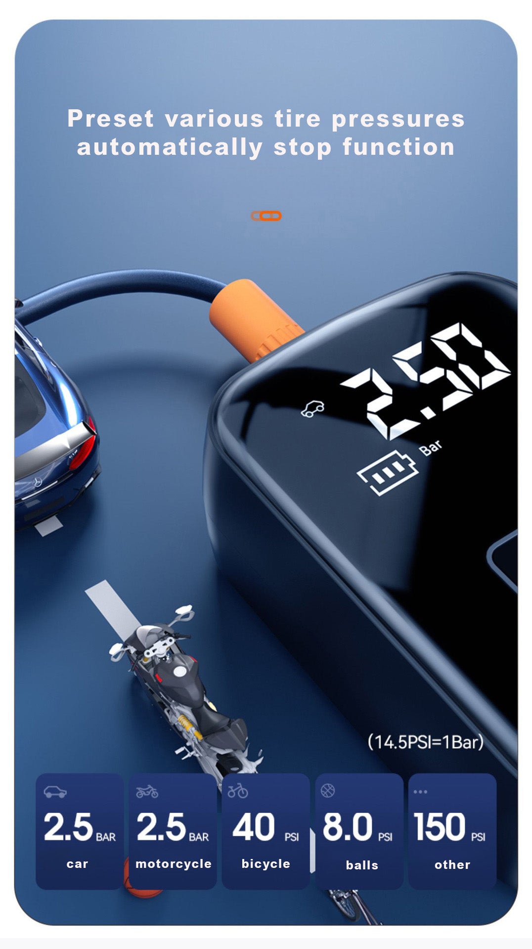 汽車車輪輪胎手提式充氣泵