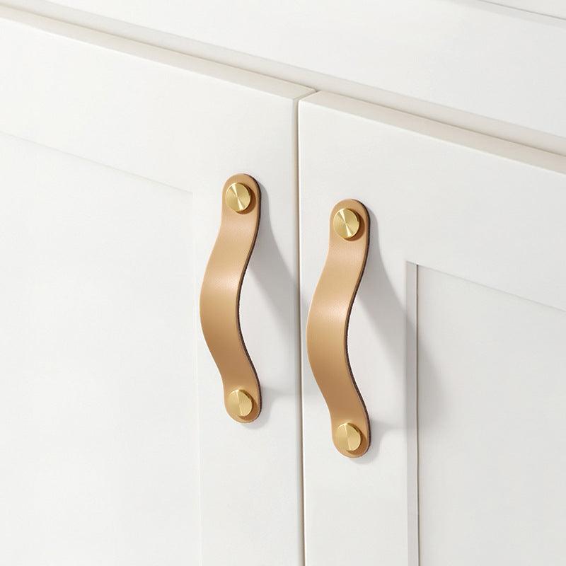 brass leather door handle - starcopia design store