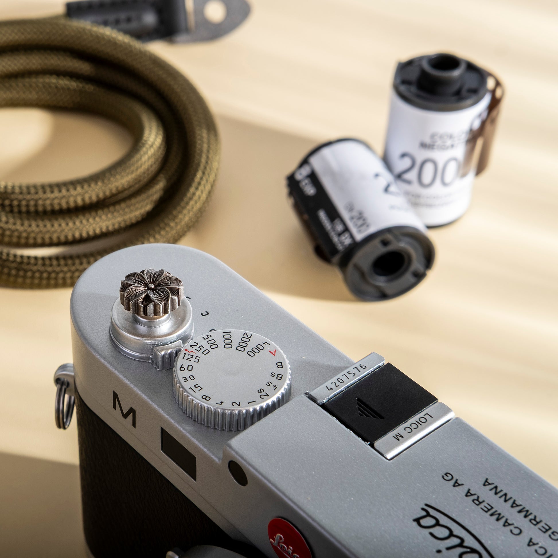 Cherry blossom embossed Camera Copper Shutter button - starcopia design store