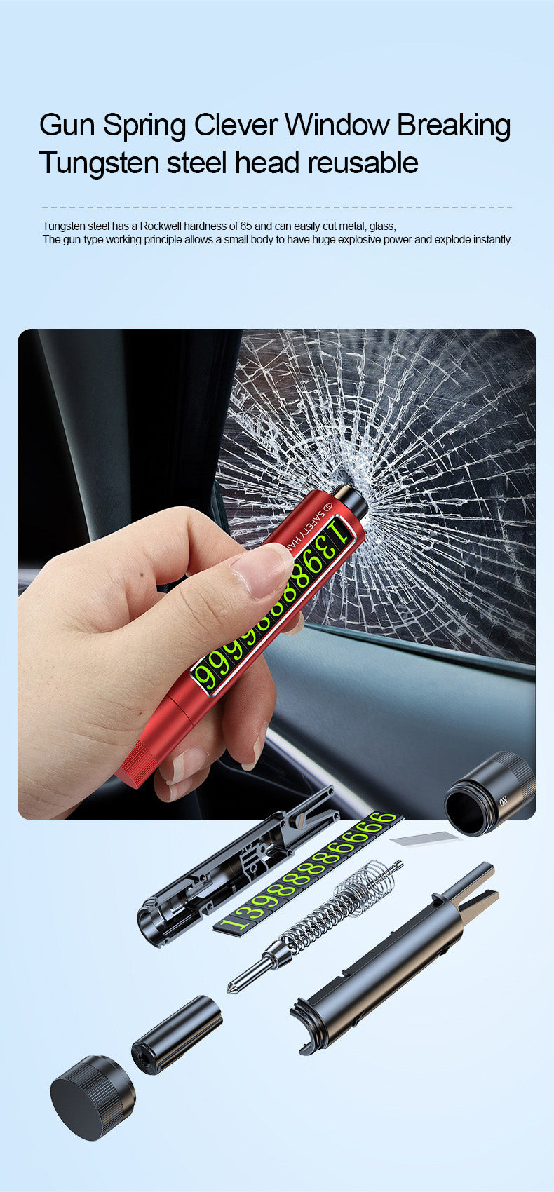 Car Safety Hammer Seat Belt Cutter