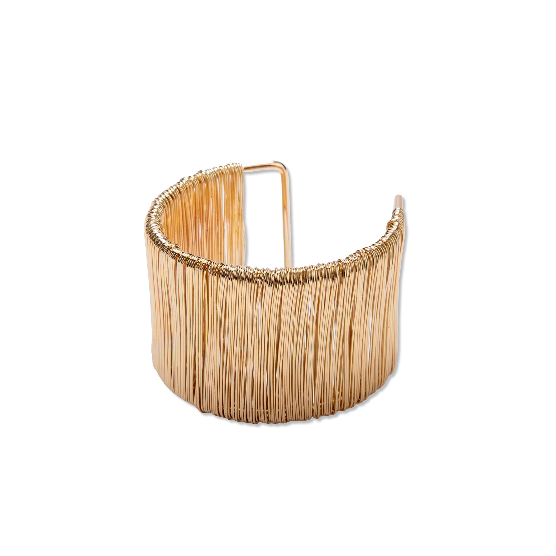 Fabufabu Gold Color Minimalist Fashion Wrist Wrap Wide Arm Cuff Bracelet - starcopia design store