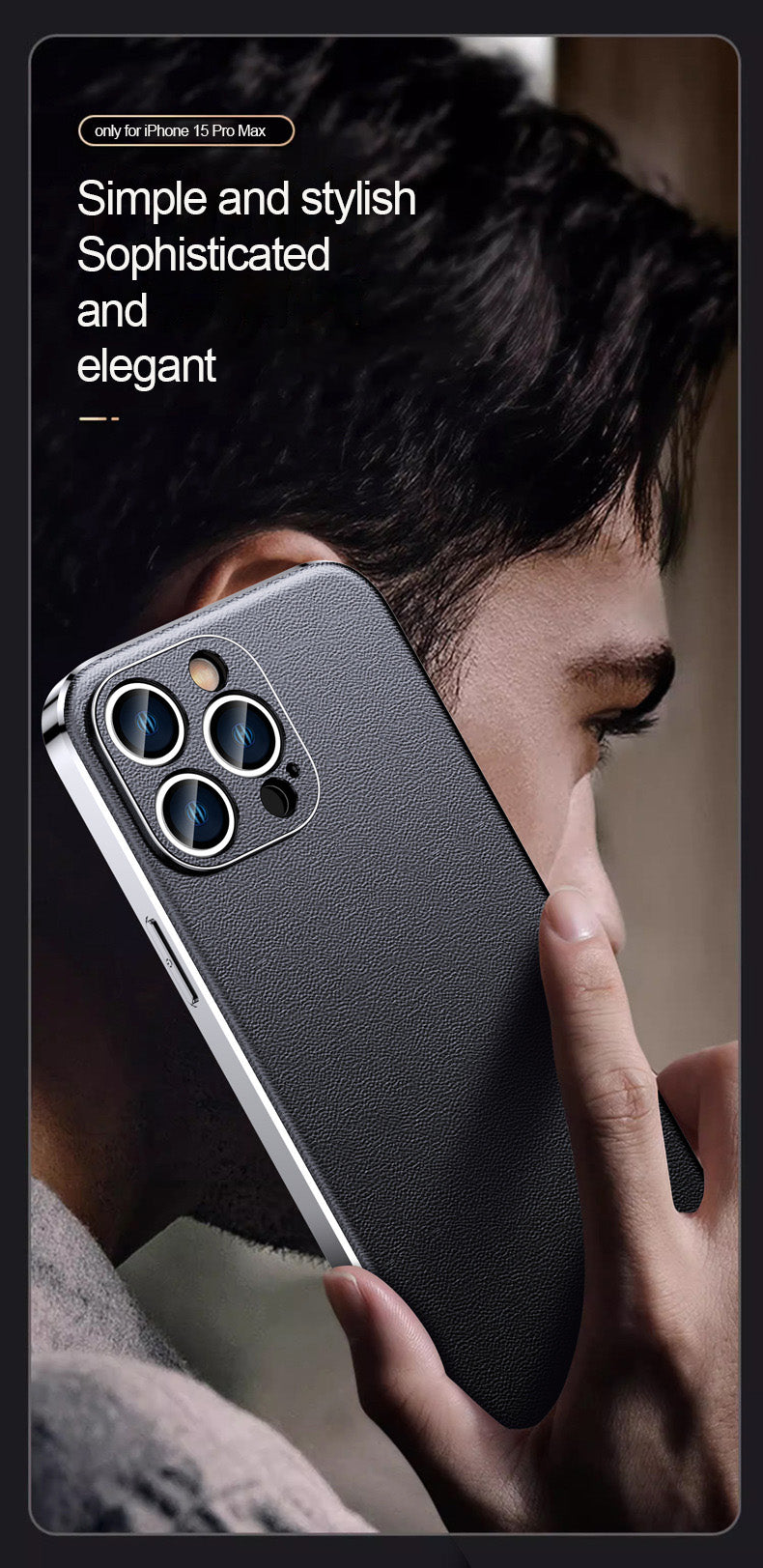 適用於 iPhone 15 Pro Max 的真皮手機殼