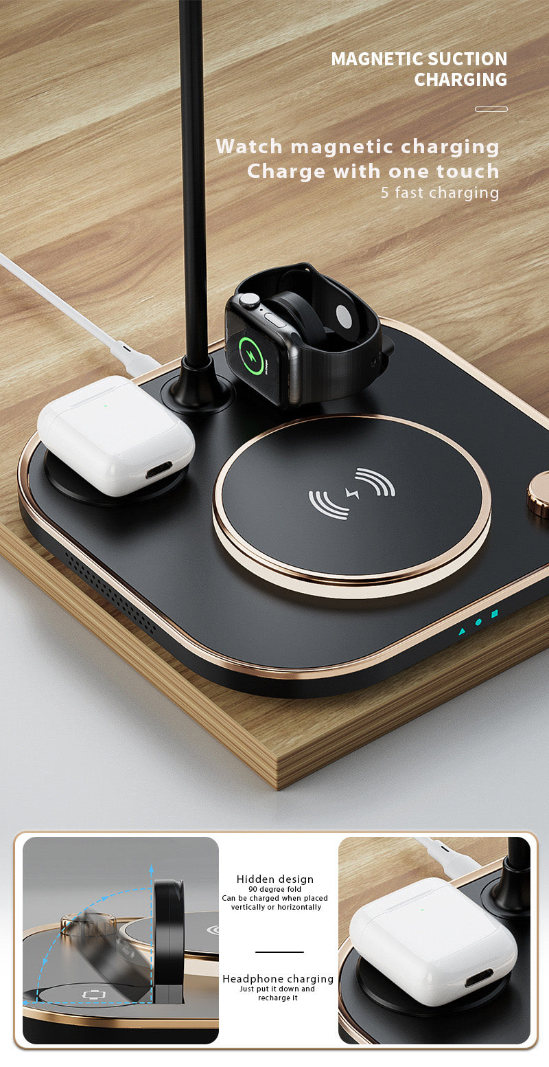 附15W快速無線充電器的檯燈