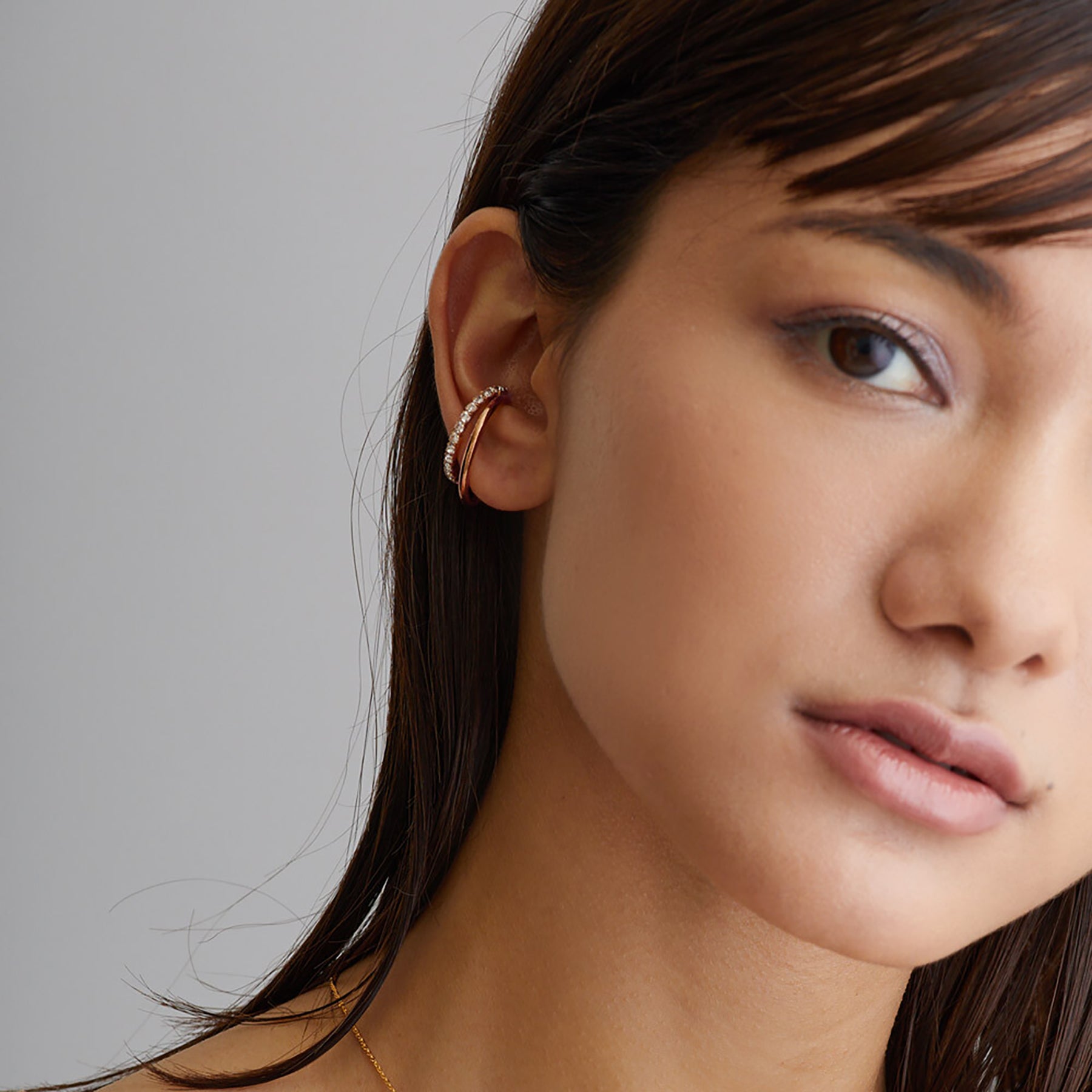 Fabufabu Japan twist rhinestone ear clips - starcopia design store