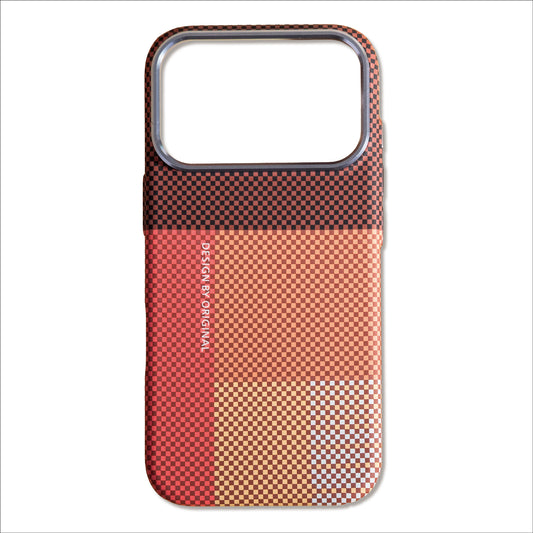 Compatible with iPhone 17 Pro Case Cut Geometric Plaids Relief Pattern Design