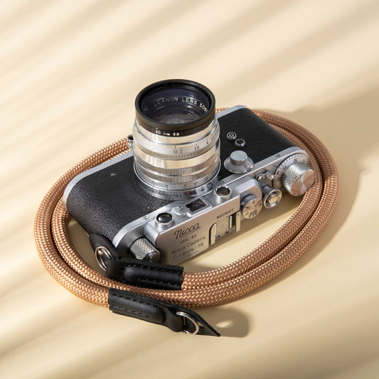 Classic Nylon Round Camera Strap Beige