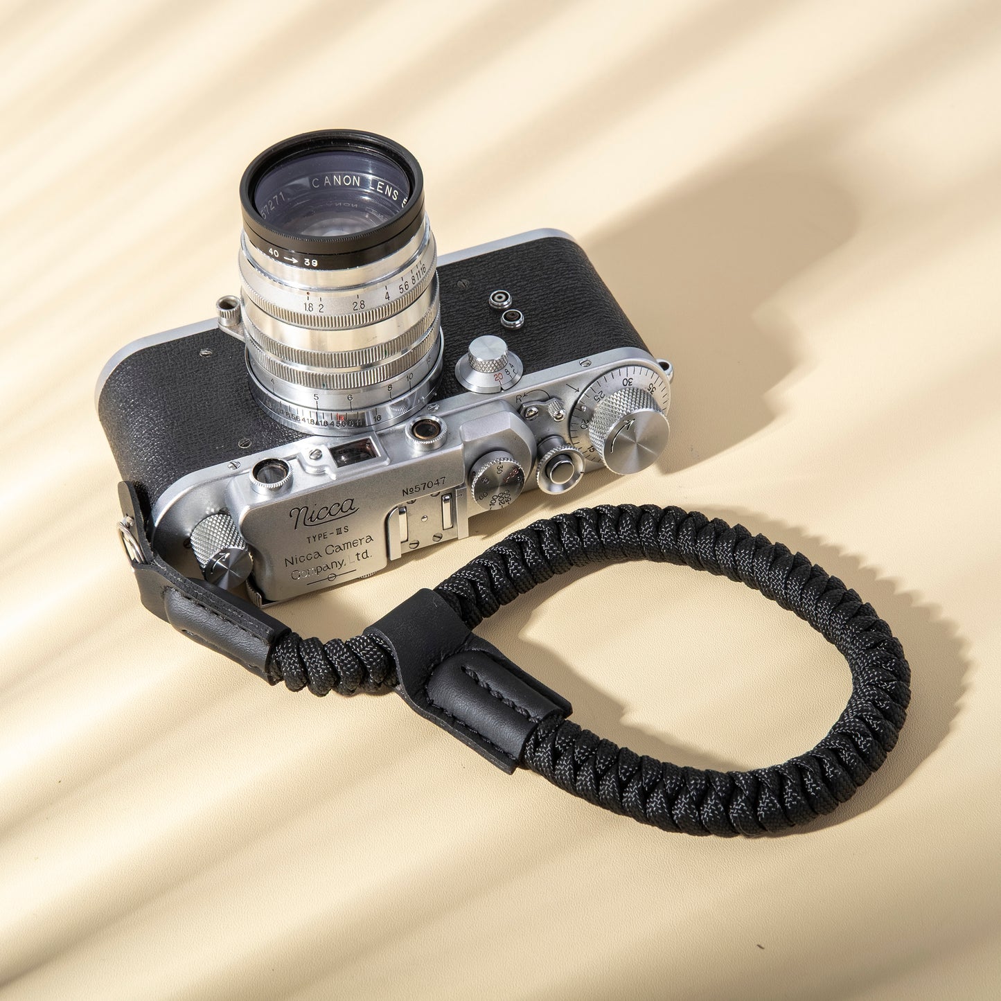 可調式快速釋放尼龍相機手腕帶 黑色