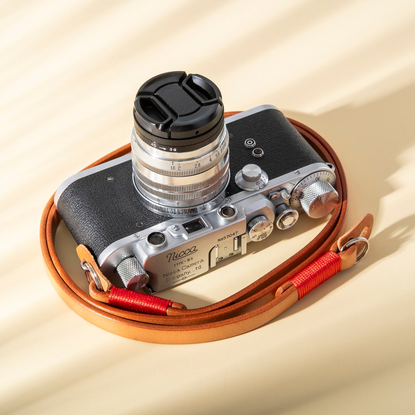 Raw Vintage Leather Cowhide Camera Strap Brown