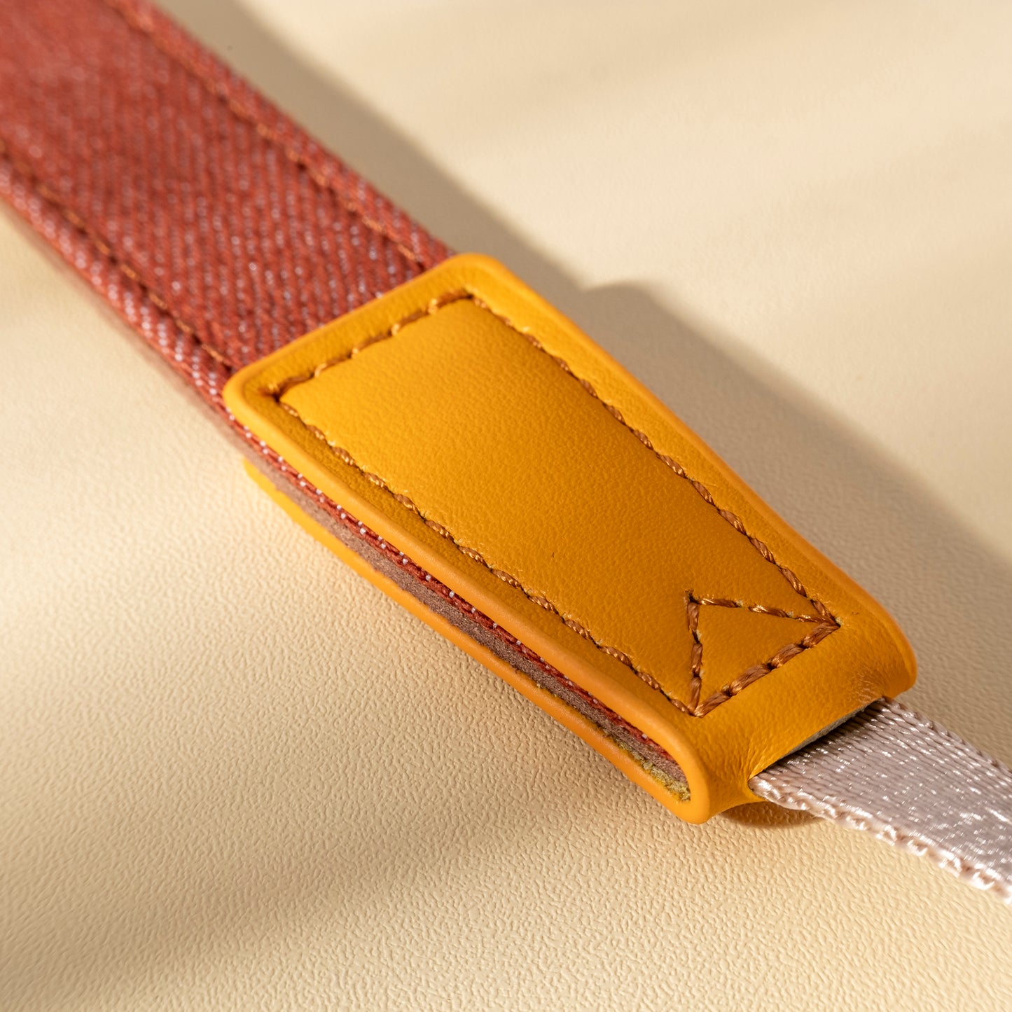 Cotton Denim Narrow Camera Shoulder Strap Brown