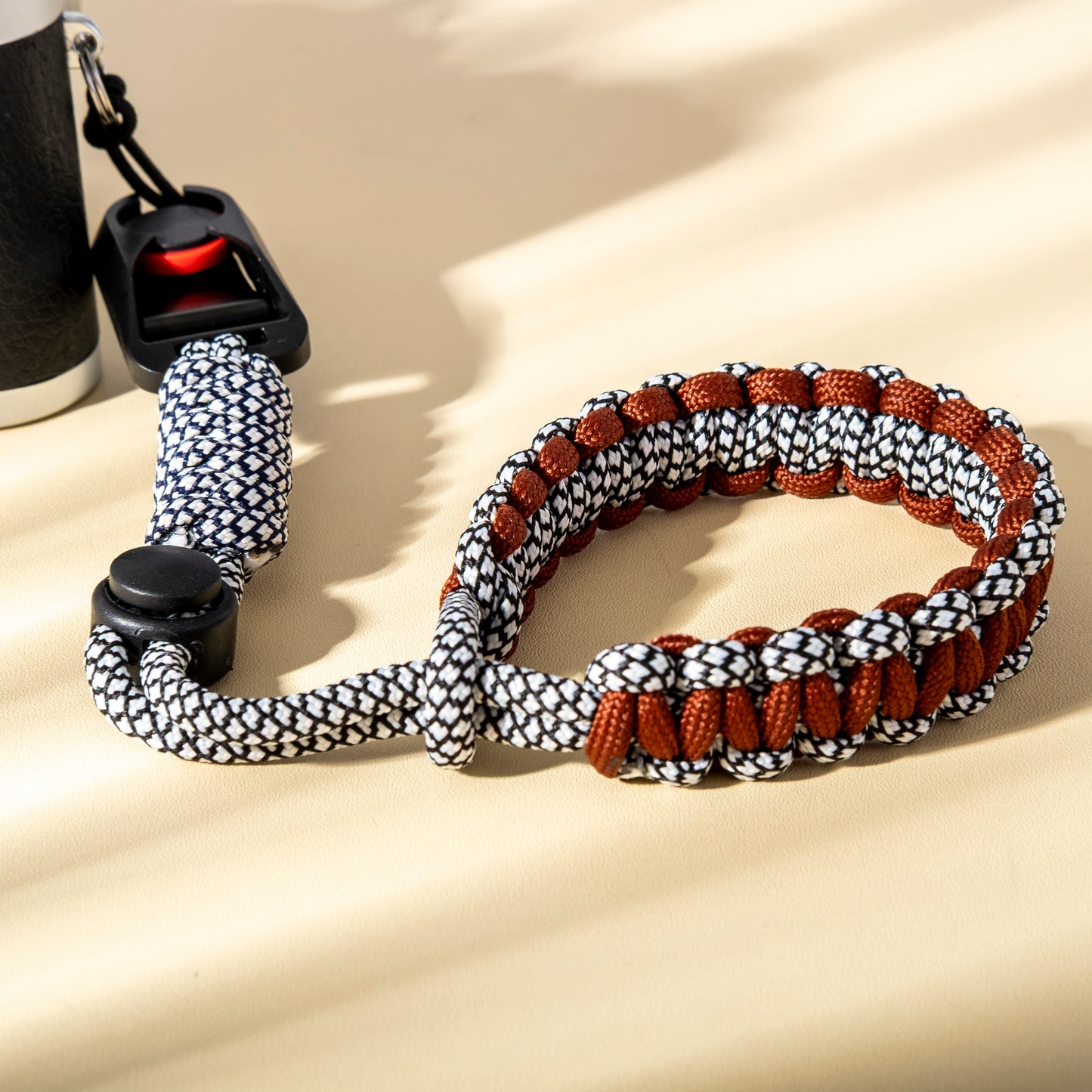 Hand-woven nylon camera Wrist Strap Coffee