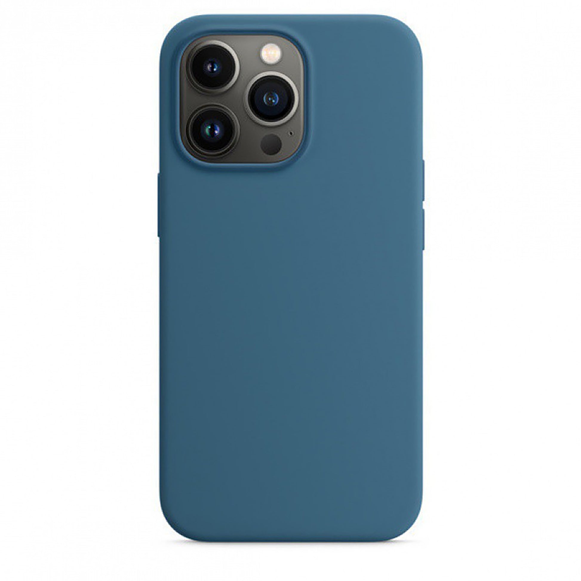 Blue phone case with camera cutout on a white background