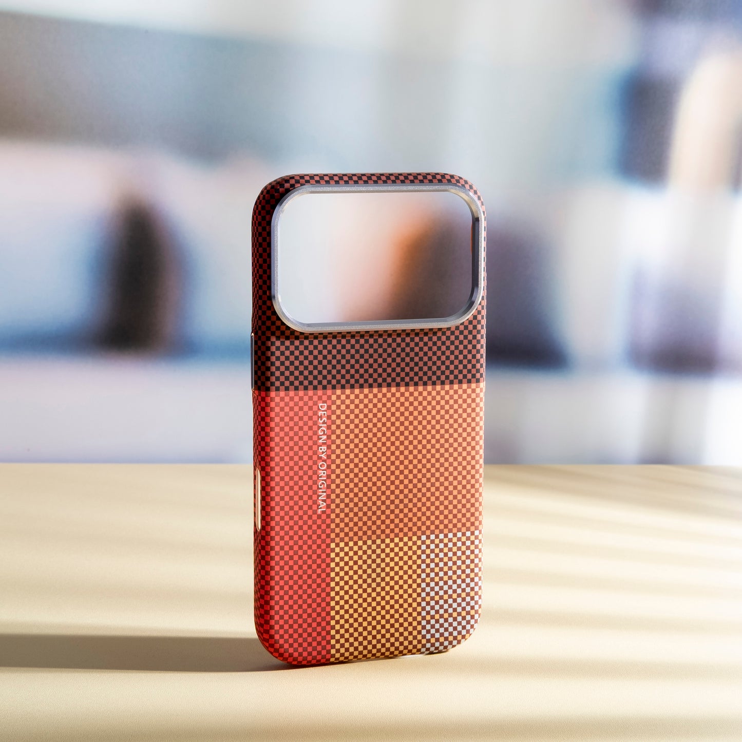 Compatible with iPhone 17 Pro Case Cut Geometric Plaids Relief Pattern Design