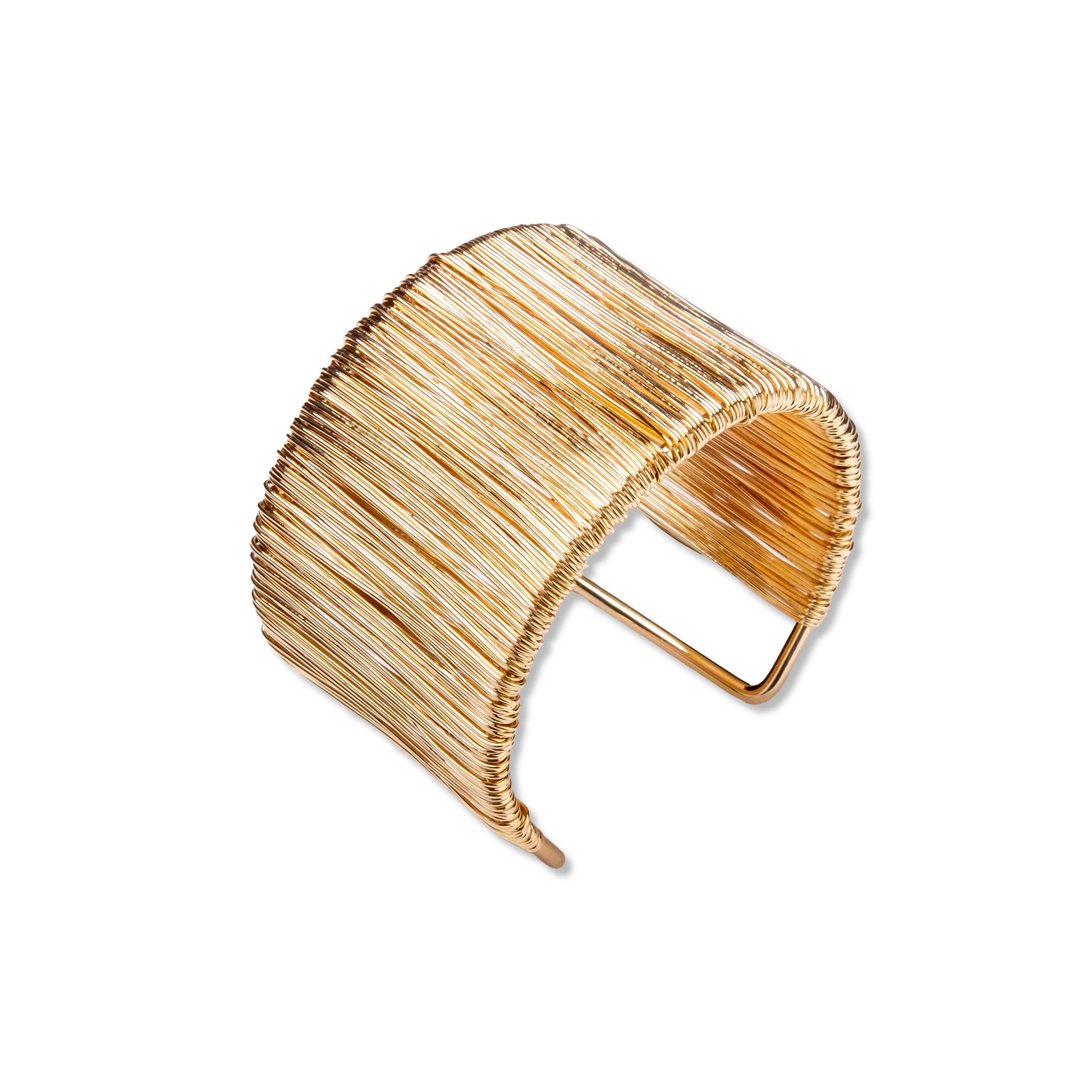 Fabufabu Gold Color Minimalist Fashion Wrist Wrap Wide Arm Cuff Bracelet - starcopia design store